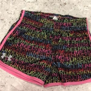 Girls Under Armour shorts athletic colorful 4